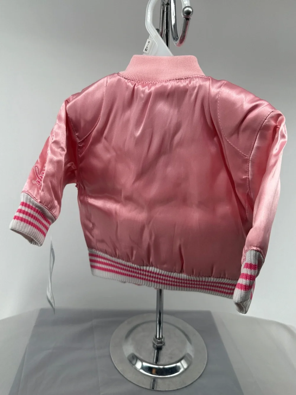 NWT Adidas pink satin Boston College letterman jacket